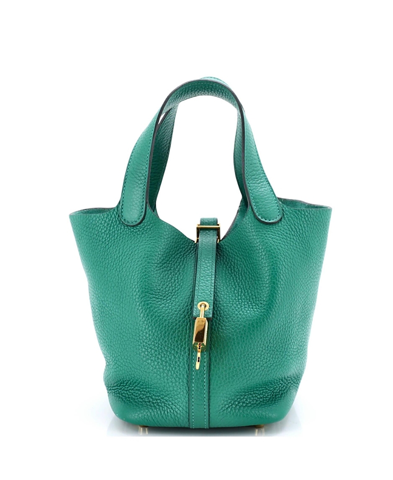 Click to view more detailed imagery on our partner's website Pre-owned Pre-owned Hermes Hermes Pm Picotin Lock Bag Clemence In Green