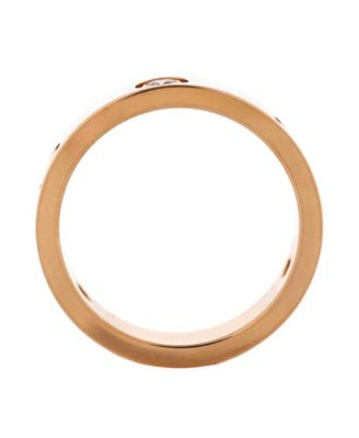  Love 3 Diamonds Band Ring 18K Rose Gold with Diamonds