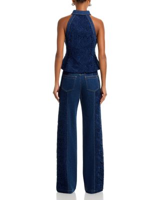Lace Combo Francine Jeans in Navy/Ocean