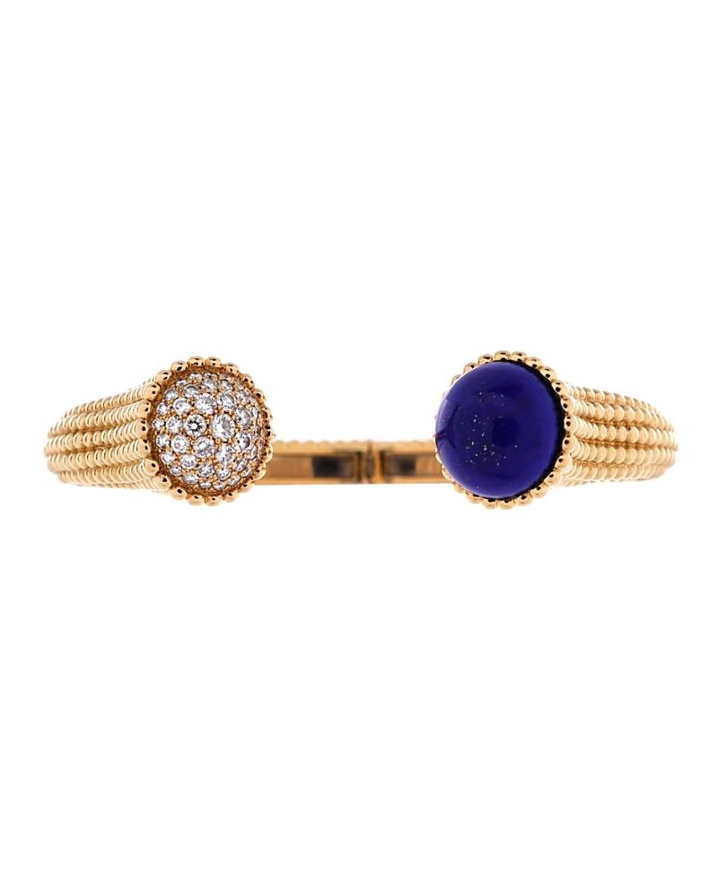Pre-owned Pre-owned Van Cleef & Arpels  Van Cleef & Arpels Perlee Couleurs Bracelet 18k Gold With Lapis Lazuli And Diamonds In Pink