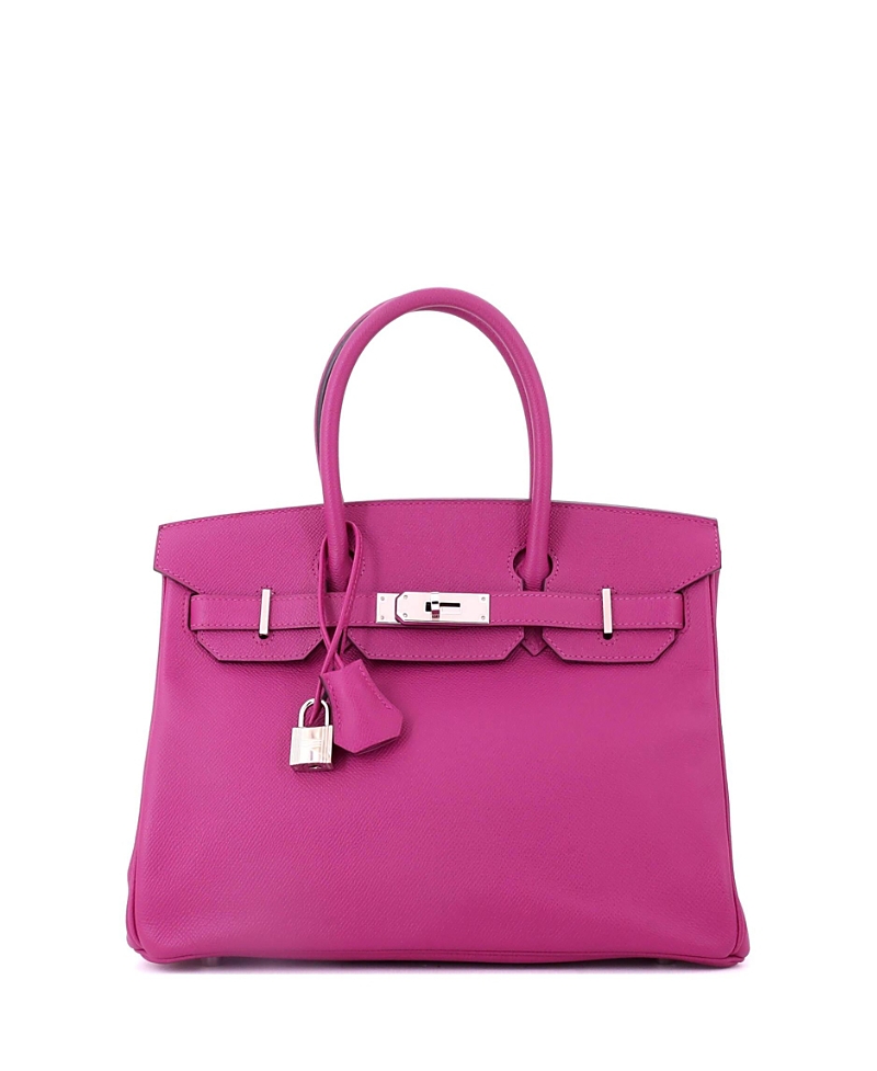 PRE-OWNED HERMES Pre-owned  Hermes Birkin 30 Handbag Pink Epsom With Palladium Hardware In Purple