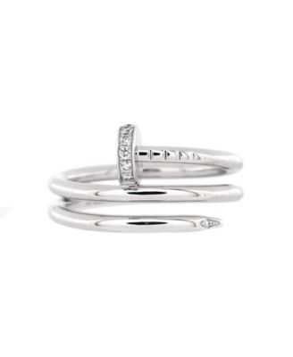  Small Juste un Clou Double Ring 18K White Gold and Diamonds