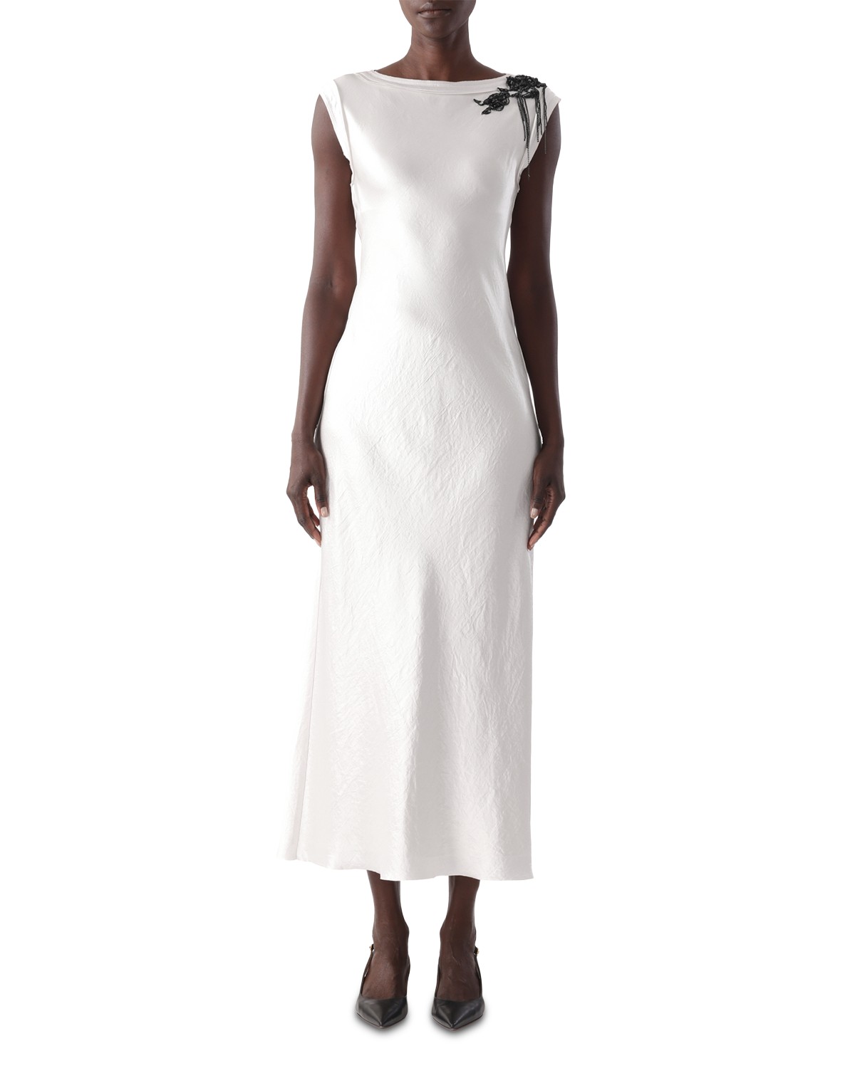 Jason Wu Collection Twill Embellished Cap Sleeve Gown in Oyster