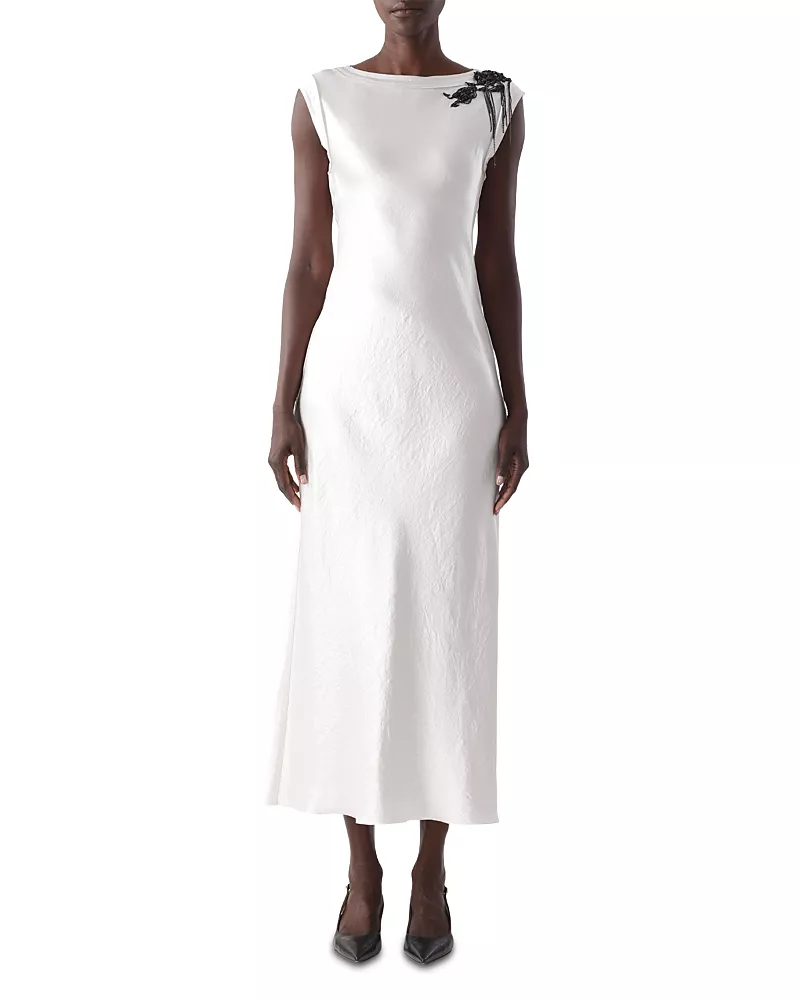 Jason Wu Collection Twill Embellished Cap Sleeve Gown