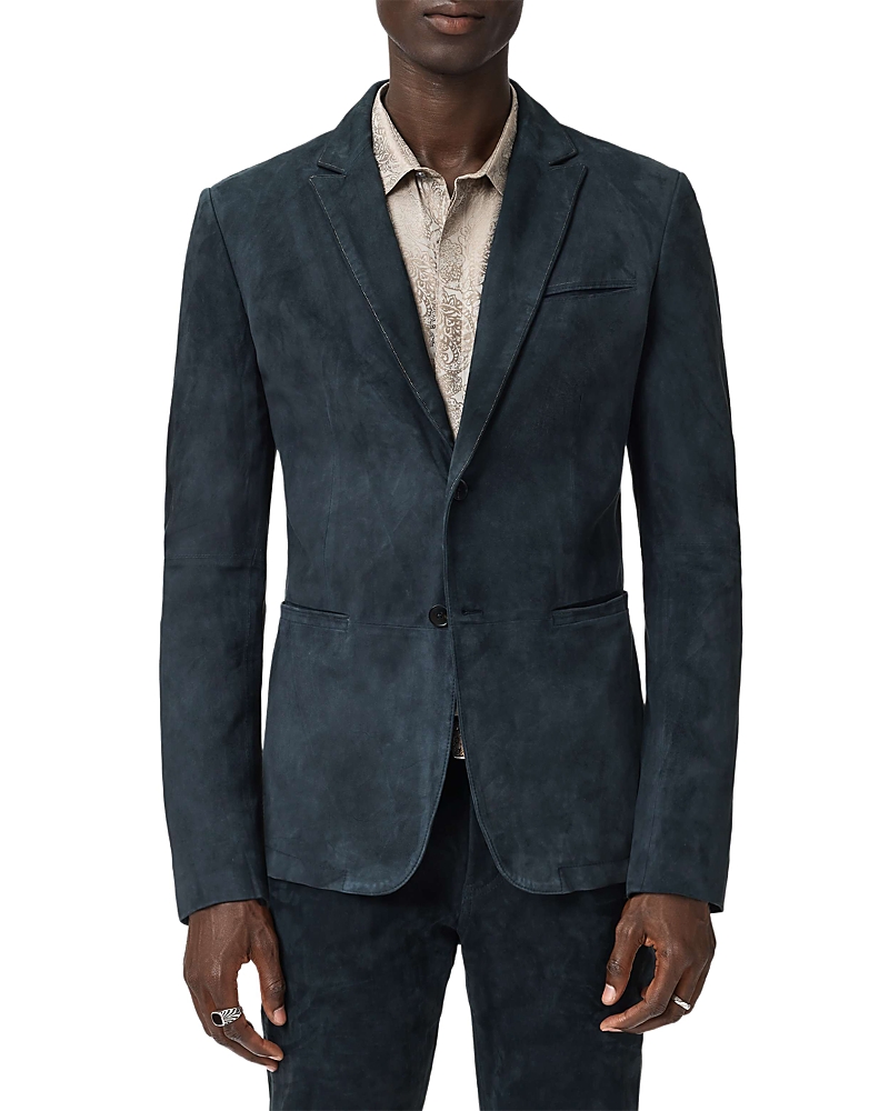 John Varvatos Bartow Suede Suit Jacket In Blue