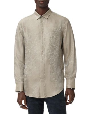 Vito Printed Long Sleeve Button Front Shirt