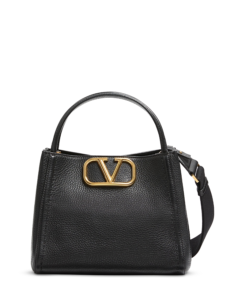 Valentino Medium Alltime Vlogo Top Handle Bag In Black