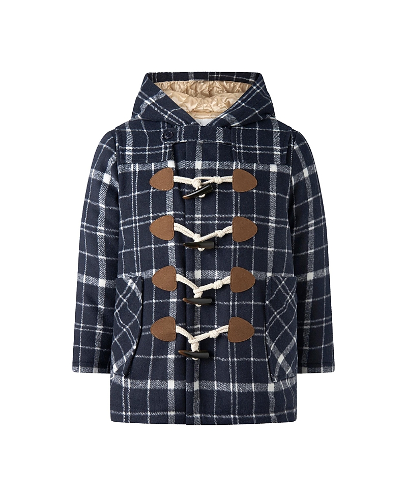 Rachel Riley Boys' Check Duffle Coat - Little Kid, Big Kid In Blue