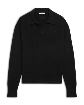 Brushed Open Collar Polo Sweater