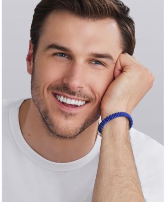 Sterling Silver Blue Caviar Blue Ceramic Beaded Bracelet