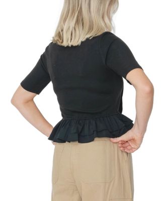 Fabienne Knit Top with Ruffles