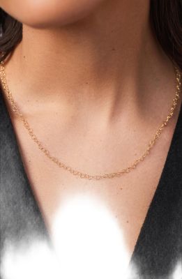 Solid Yellow Gold Heart Chain Necklace