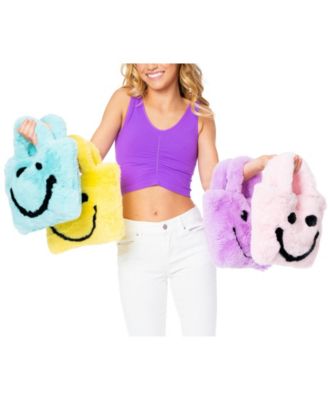  Girls' Fuzzy Smiley Face Purse - Little Kid, Big Kid