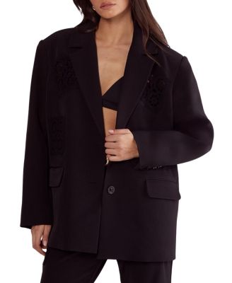 Tailored Crochet Insert Oversized Blazer