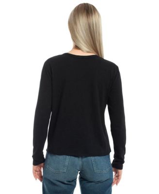  Asymmetrical Hem & Button Detail Tee