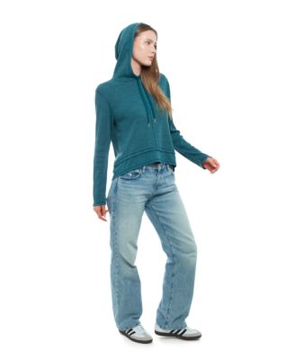  Double Peplum Drawsting Hoodie