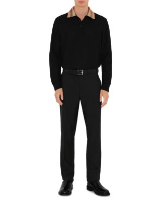 Cody Long Sleeve Check Collar Cotton Polo Shirt