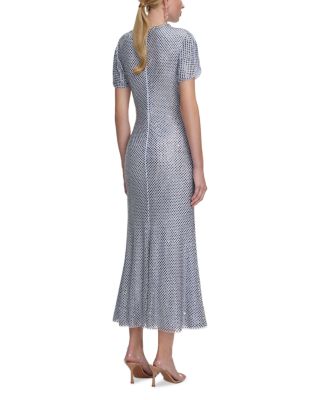 Rhinestone Mesh Midi Dress