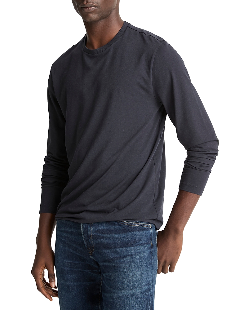 Vince Triblend Jersey Long Sleeved Crewneck Tee In Blue