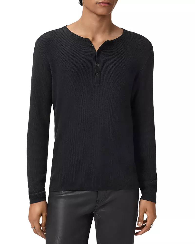 John Varvatos Javis Ribbed Long Sleeve Henley