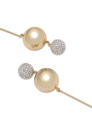 Tiffani Bead & Pav&eacute; Fireball Linear Drop Earrings
