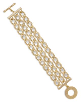 Glass Chain Jewelry Glass Stone Layered Toggle Bracelet