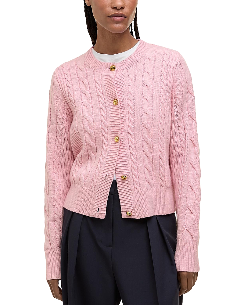 Barbour Elina Knitted Cardigan In Pink