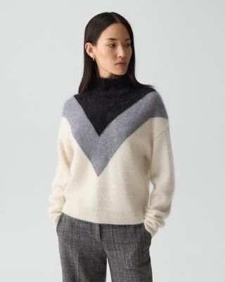Chevron Yoke Cashmere Sweater