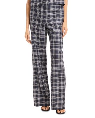 Fluid Silk Plaid Pants
