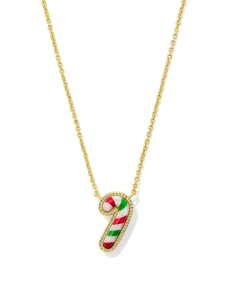 Kendra Scott Candy Cane Pendant Necklace In Gold