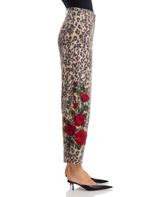 Parker x Wild Rose Ankle Barrel Jeans in Leopard