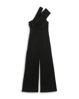 Petite Daria One Shoulder Velvet Jumpsuit