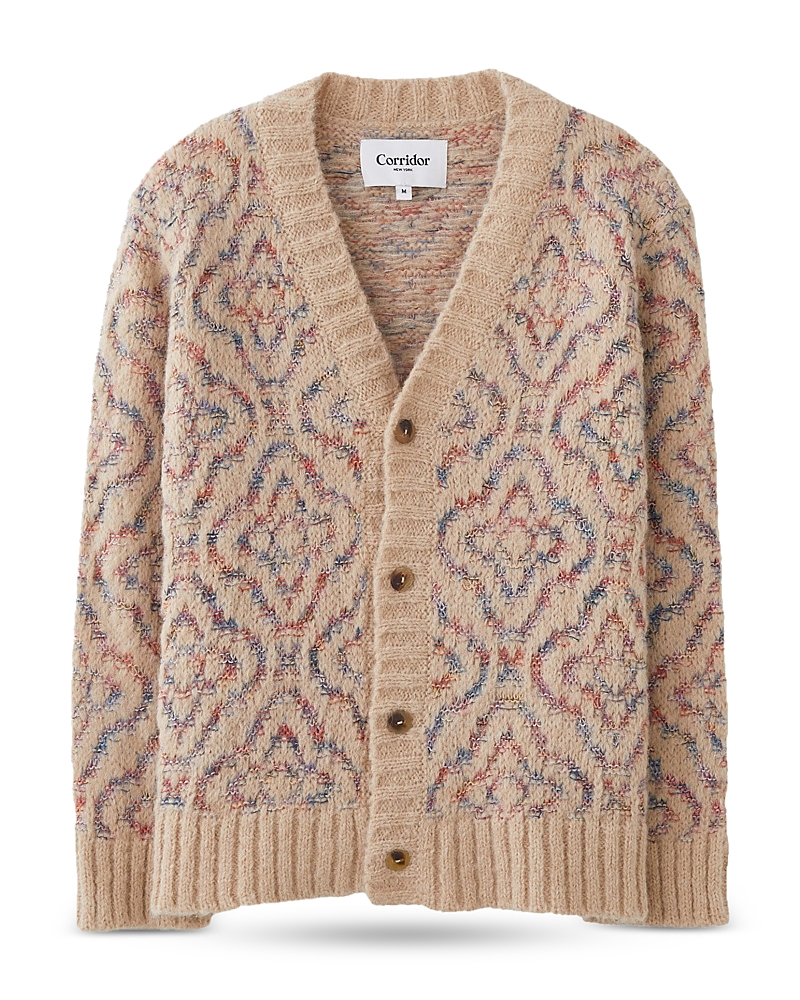Corridor Somatic Relaxed Fit Cardigan Sweater In Brown