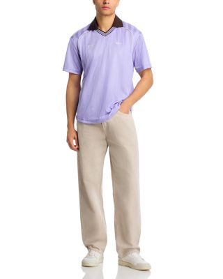 Piped Open Collar Polo Shirt