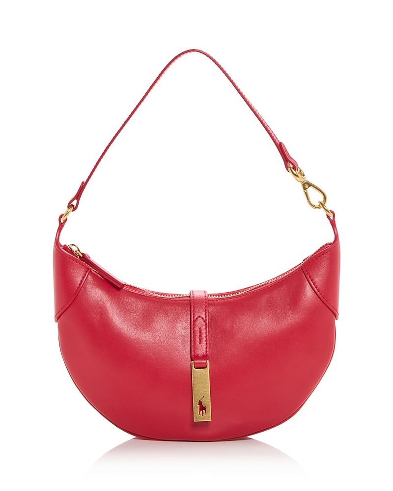 Polo Ralph Lauren Polo Id Leather Mini Shoulder Bag In Red