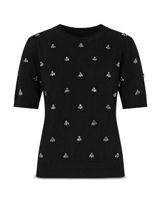 Rosalyn Rhinestone Embellished Crewneck Top