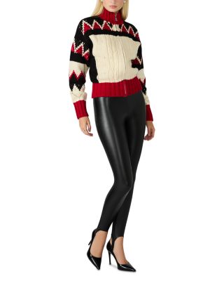 Sandrine Faux Leather Stirrup Pants