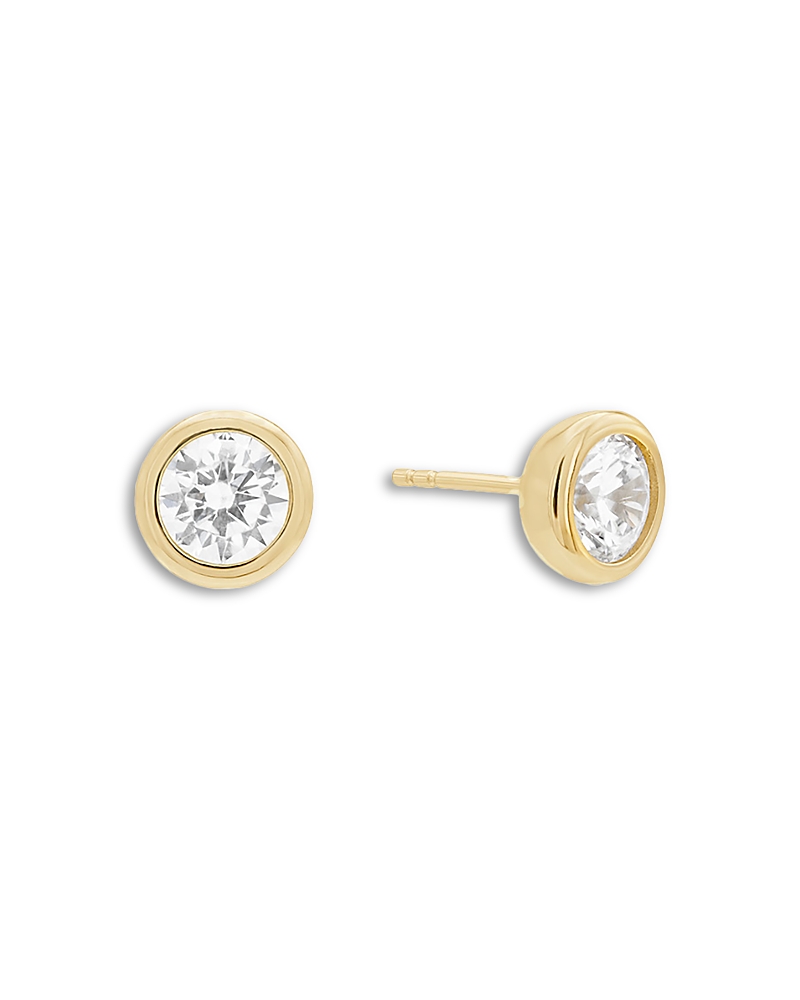 Shashi Cubic Zirconia Bezel Solitaire Stud Earrings