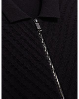 Lysand Chevron Stitch Zip Front Sweater