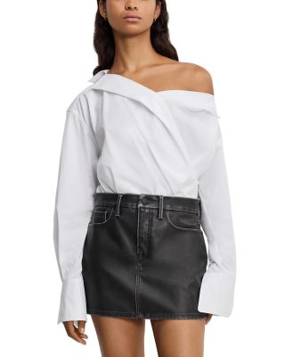 Off Shoulder Poplin Bodysuit
