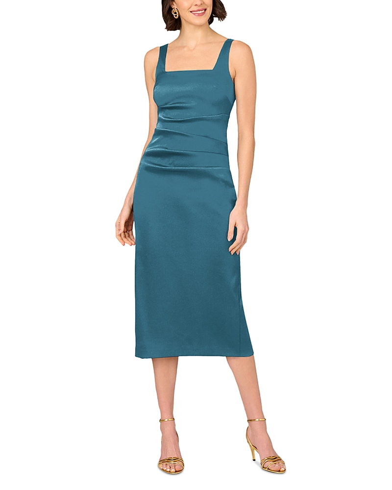 Aidan Mattox Stretch Mikado Midi Dress
