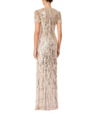 Nova Sequin-Embellished Keyhole-Neck Maxi Dress