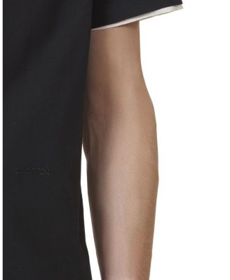  Cotton T-Shirt with Silk Detail