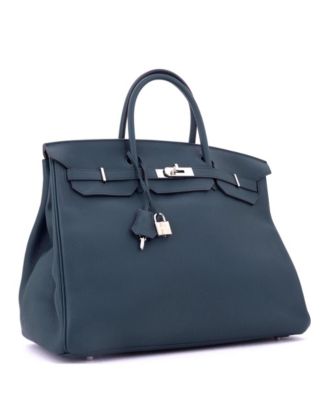 Birkin 40 Handbag Blue Togo with Palladium Hardware