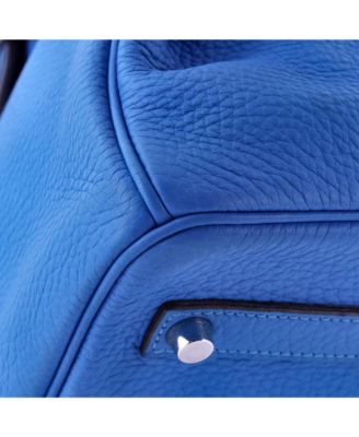 Birkin 35 Handbag Blue Togo with Palladium Hardware