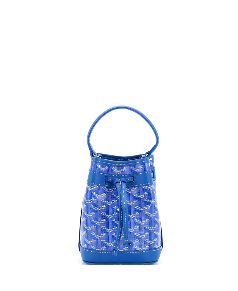 Pre-owned Pre-owned Goyard  Goyard Pm Petit Flot Bucket Bag Coated Canvas In Blue