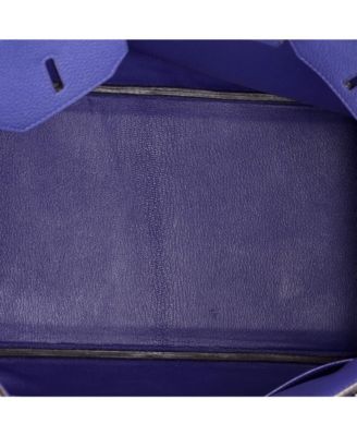 Birkin 35 Handbag Blue Togo with Palladium Hardware