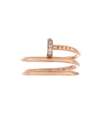 Small Juste un Clou Double Ring 18K Rose Gold and Diamonds