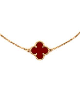  Sweet Alhambra Bracelet 18K Rose Gold and Carnelian