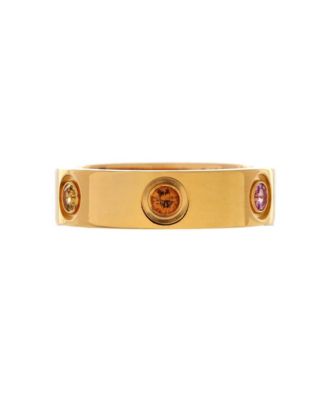 Love 6 Stone Band Ring 18K Rose Gold with Sapphires, Garnets and Amethyst